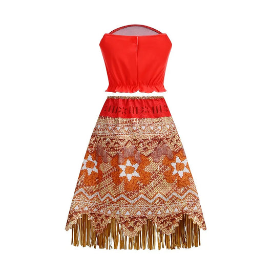 NEW Moana Episode 2 Movie Costume Princess Vaiana Role Play Dress Girls Carnival Outfit Toddler Polynesian Beach Dress