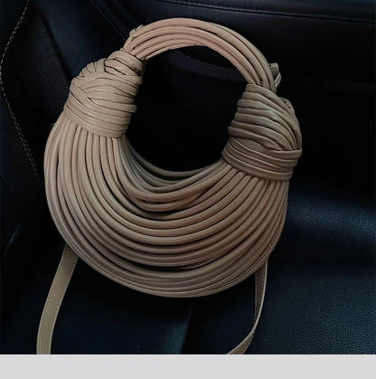 Handbags for Women 2025 New in Gold Luxury Designer Brand Handwoven Noodle Bags Rope Knotted Pulled Hobo Silver Evening Clutch