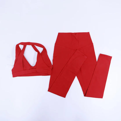 New Summer Women's Ultra Soft Sports Bra And Yoga Pants Set Fashionable Two-Piece Gym Workout Shock-Absorbing Underwear Suit