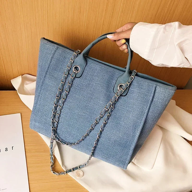 Fashion Make Up Designer Big Women's 2025 New Korean Fashion Casual Large Capacity Shoulder Crossbody Chain Tote Bag