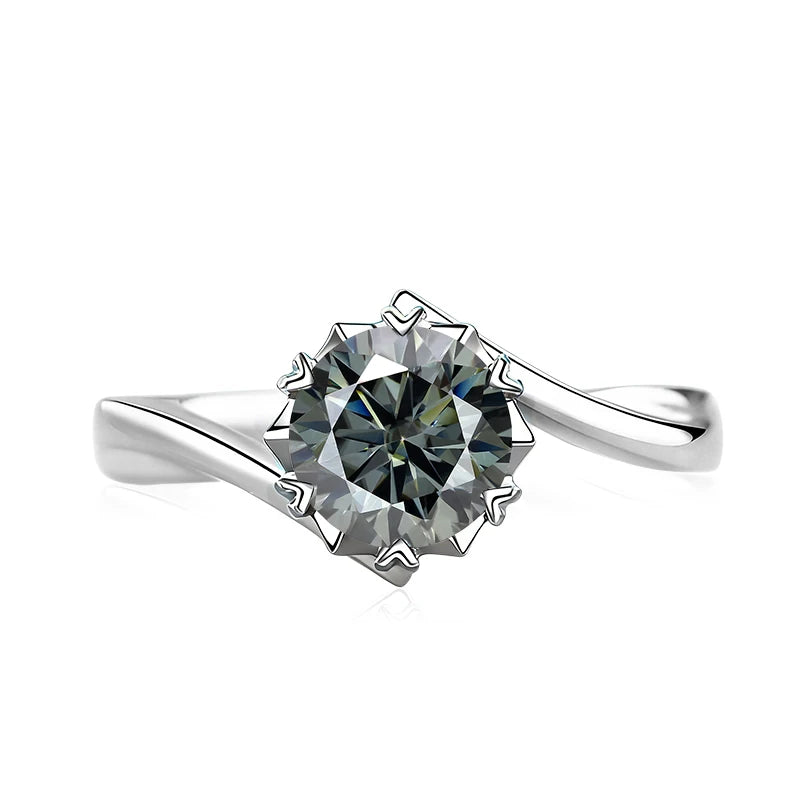 Black Pink Moissanite Women Rings S925 Sterling Silver Jewelry For Wedding Engagement Ring With Certified Women's Ring