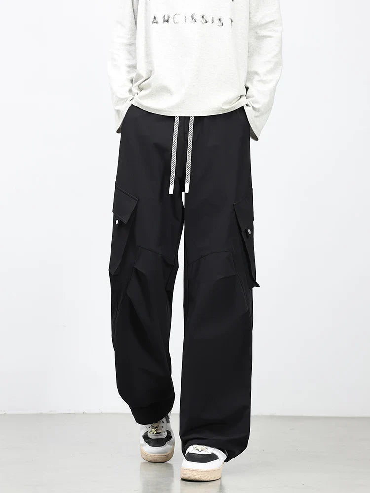 Summer Men's Cargo Pants with 5 Pockets Outdoor Quick Dry Casual Pants Lightweight and Cool Stretch Straight Trousers