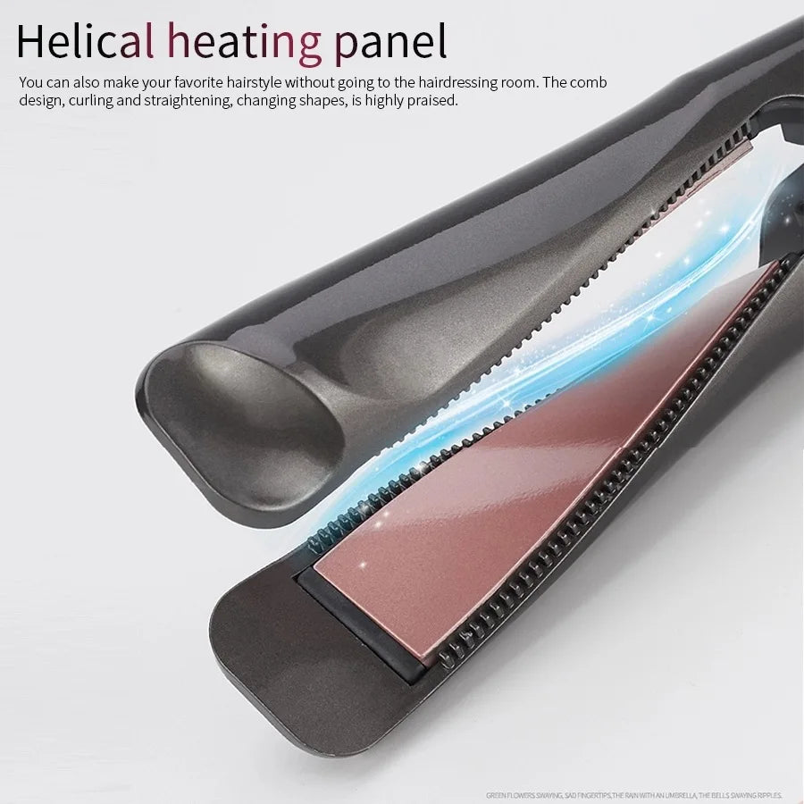 2026 New Hair Straightener Curler 2 in 1 Negative Ion Fast Heating Styling Iron Professional Flat Iron Curling Tool Home Travel