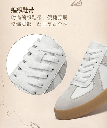 Invisible Height-Increasing Shoes 8cm German Training Shoes for Men, Summer Breathable Casual Sneakers, Genuine Leather Retro Versatile Forrest Gump Shoes 6cm