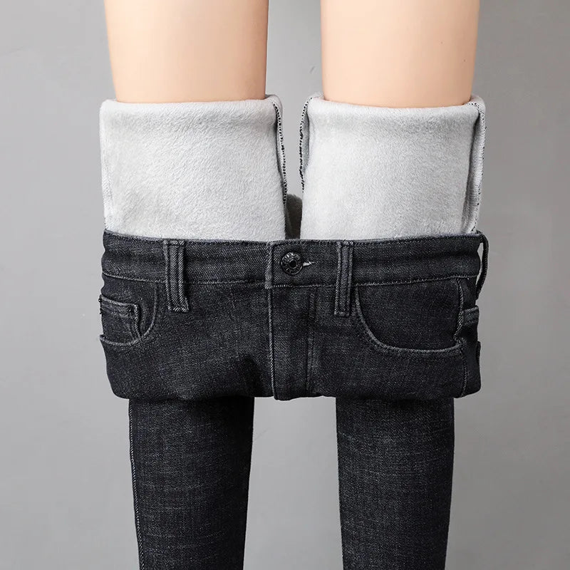 Thermal Jeans Winter Snow Warm Plush Stretch Jeans