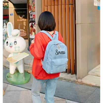 Kids School Bag Personalized Toddler Backpack Embroidered Name Child Corduroy Backpack Birthday Gift Laptop Bag Back to School