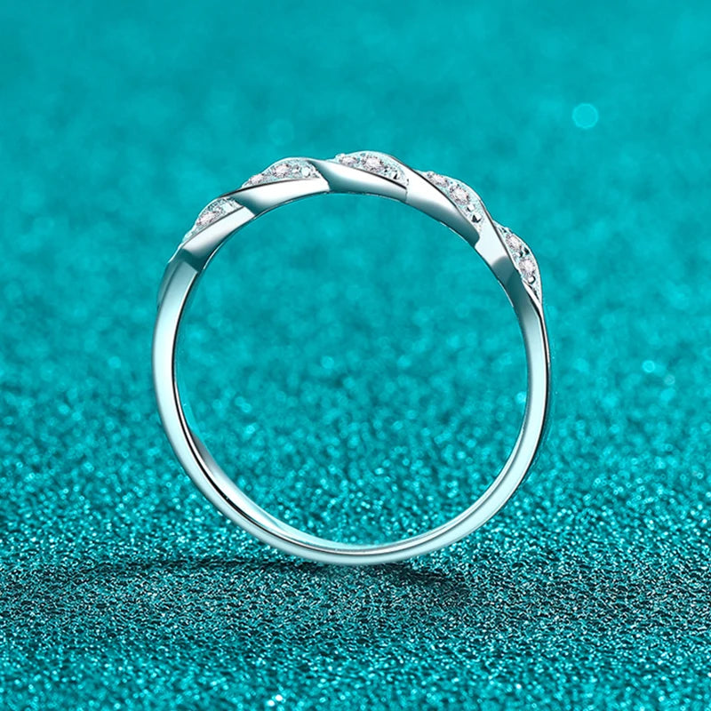 All Moissanite Lab Diamond Ring for Women 925 Sterling Silver Rings with Gold Plated Wedding Bridal Proposal Promise Band