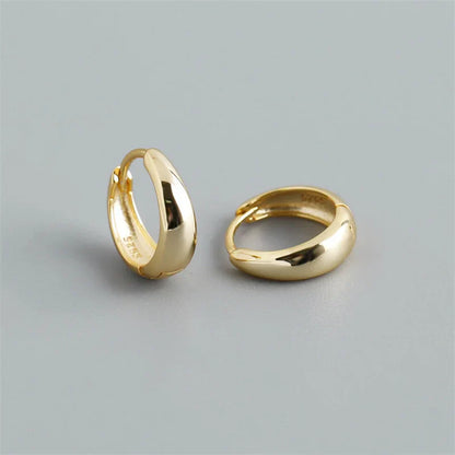 925 Sterling Silver Simple Statement Matte Large Huggies Hoop Earrings for Men Women Fine Gothic Punk Charms S925 Jewelry