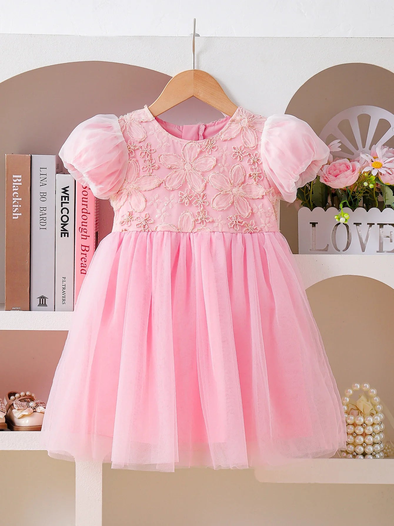 Summer New Pure Color Mesh Princess Skirt for Girls Elegant Simple Design Children's Party Dress