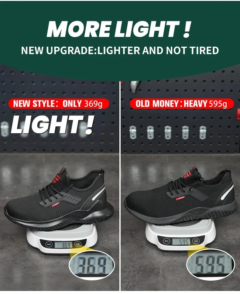 Lightweight Safety Shoes Men Steel Toe Sneakers Puncture Proof Breathable Safety Boots Man Dangerous Construction Work Foorwear