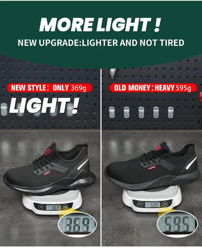 Lightweight Safety Shoes Men Steel Toe Sneakers Puncture Proof Breathable Safety Boots Man Dangerous Construction Work Foorwear