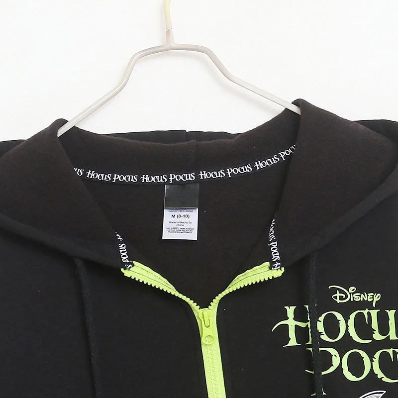 Fleece Hooded Sweatshirt Women Zip Up Hoodies Jacket Halloween Casual Cartoon Jumper Top Female Streetwear