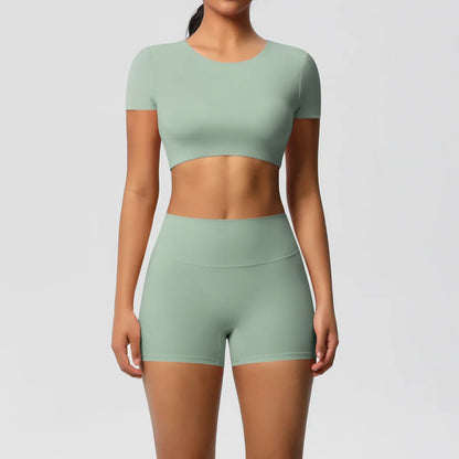 Workout Sportswear 2Pcs Piece Female Women Active Wear Sports Tank Top Women Gym Workout Leggins Booty Bum Leggins
