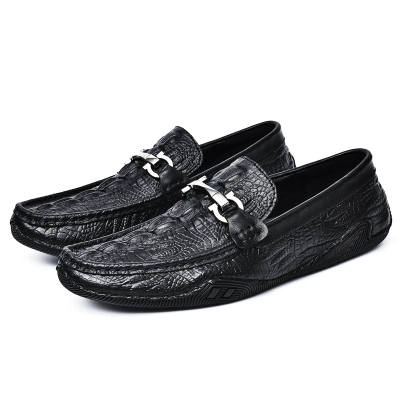 Blue Slip On Loafers Genuine Leather Casual Shoes Men Luxury Brand Designer Men's Moccasins Mocassin Homme Sales Discount