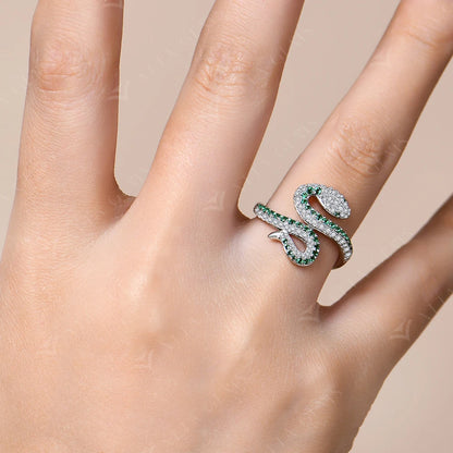 Full Moissanite Ring Snake Shaped DVVS1 Color Diamond  925 Sterling Silver For Women Men Wedding Rings Party Certified