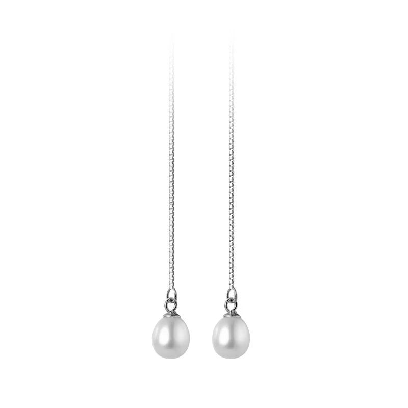 Genuine 925 Sterling Silver Natural Freshwater Baroque  Pearl Unusual Earrings for Women Chic Charming Goth Jewelry 2021