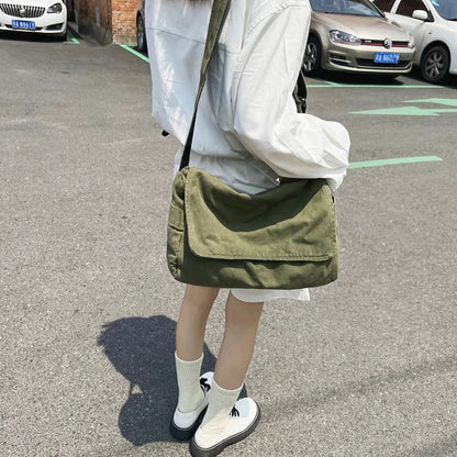 Women's Messenger Bag Vintage Handbag Canvas Teenager Shoulder Tote Bags Casual Handbag Crossbody Bag