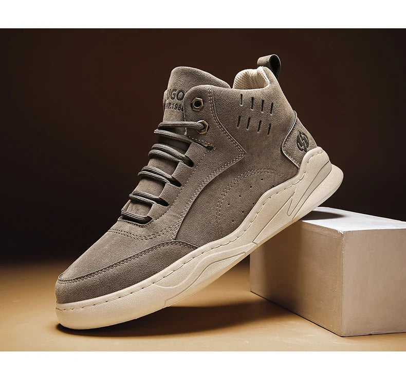 High Top Boots Men's Shoes Fashion Motorcycle Ankle Boots Shoes for Men Winter Boots Men's Sneakers Lace-Up Botas Hombre