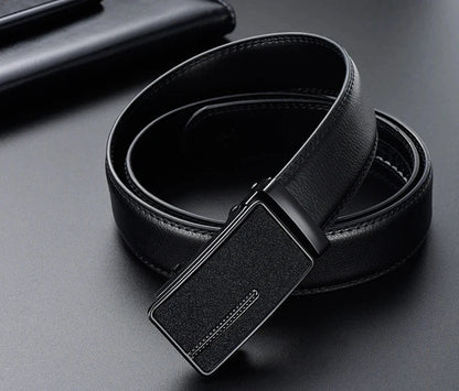 2023 New  cow genuine leather men's belt cowhide strap for male automatic buckle belts for men black buckle belts