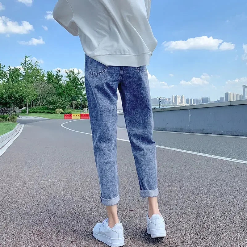 High-Waisted Slimming Vintage Straight-Leg Loose-Fit Jeans