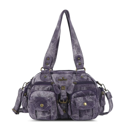 Women Small Handbags Satchel Top-handle Handbag PU Shoulder Bag 8”x11” Dumpling Pack Multi-pockets Shoulder Bag