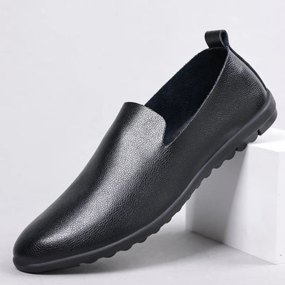 Summer Classic Fashion Mens Outdoor Leather High Quality Casual Shoes Slip on Soft Comfortable Lightweight Footwear