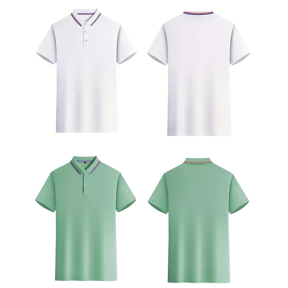 3pcs Men'S Polo Shirt Set Breathable Moisture-Wicking Wrinkle-Resistant & Quick-Dry Business Classic Style Men's Christmas Gifts