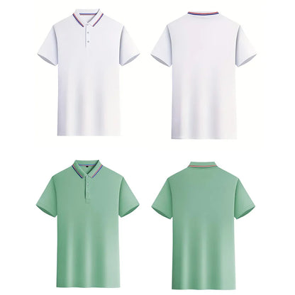 3pcs Men'S Polo Shirt Set Breathable Moisture-Wicking Wrinkle-Resistant & Quick-Dry Business Classic Style Men's Christmas Gifts