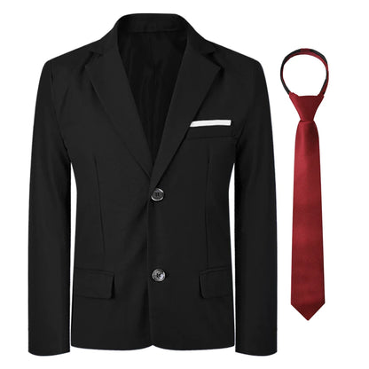 Kids Blazer Boys Easter Outfit Wedding Suit Formal Solid Jacket Teenager Gentleman Birthday Party Gift Performance Clothing Set