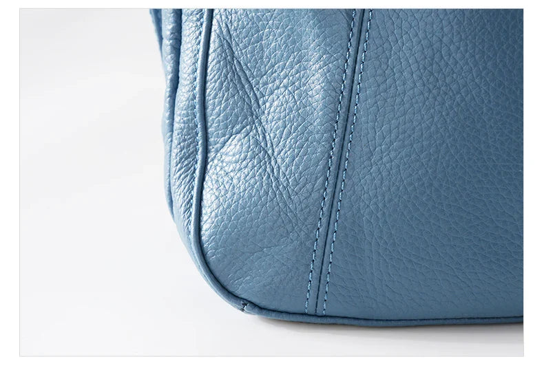 New Genuine Leather Women's Bag Casual One Shoulder Crossbody Bag Multi Pocket Messenger Bag