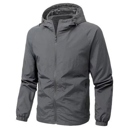 Men’s waterproof hiking jacket, breathable hooded windbreaker, quick dry outdoor coat, autumn, M–5XL