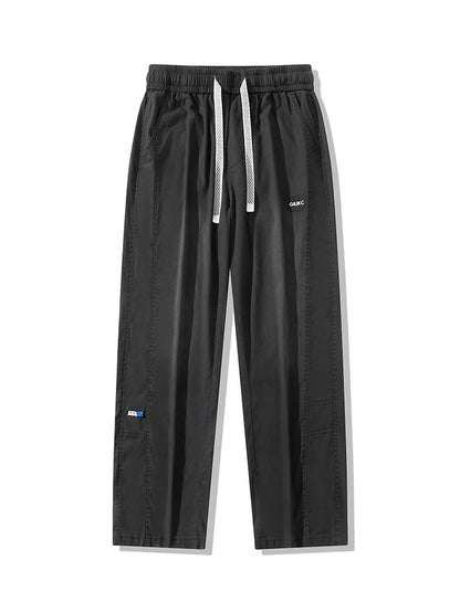 Summer Lyocell Men's Jeans Soft Elastic Washed Casual Pants Loose Lightweight Embroidery Wide Leg Straight Denim Trousers