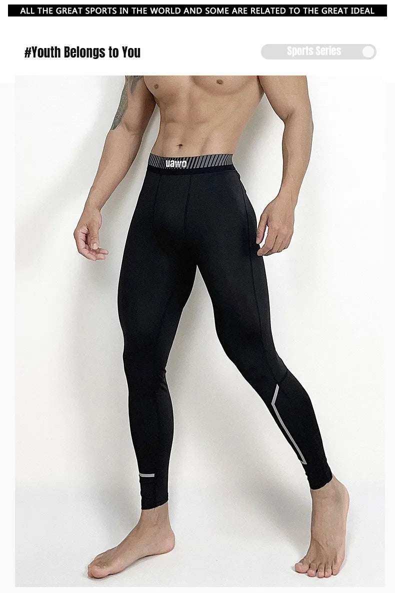 Men Sports Compression Tight Leggings Muscle Training Workout Bottoms Trousers Jogging Dry Yoga Pants Workout Tracksuit