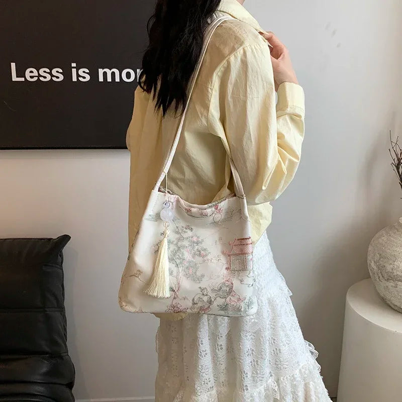 Hot Selling Chinese Style Embroidered Fashionable Women's Shoulder Bag 2026 Summer New Trend Large Capacity Handbag