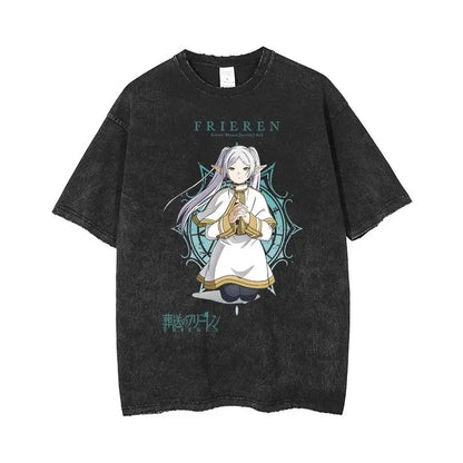 Beyond Journey's End Peripheral Products Old Washed T-shirt Men's and Women's Pure Cotton Short-sleeved Casual Clothing