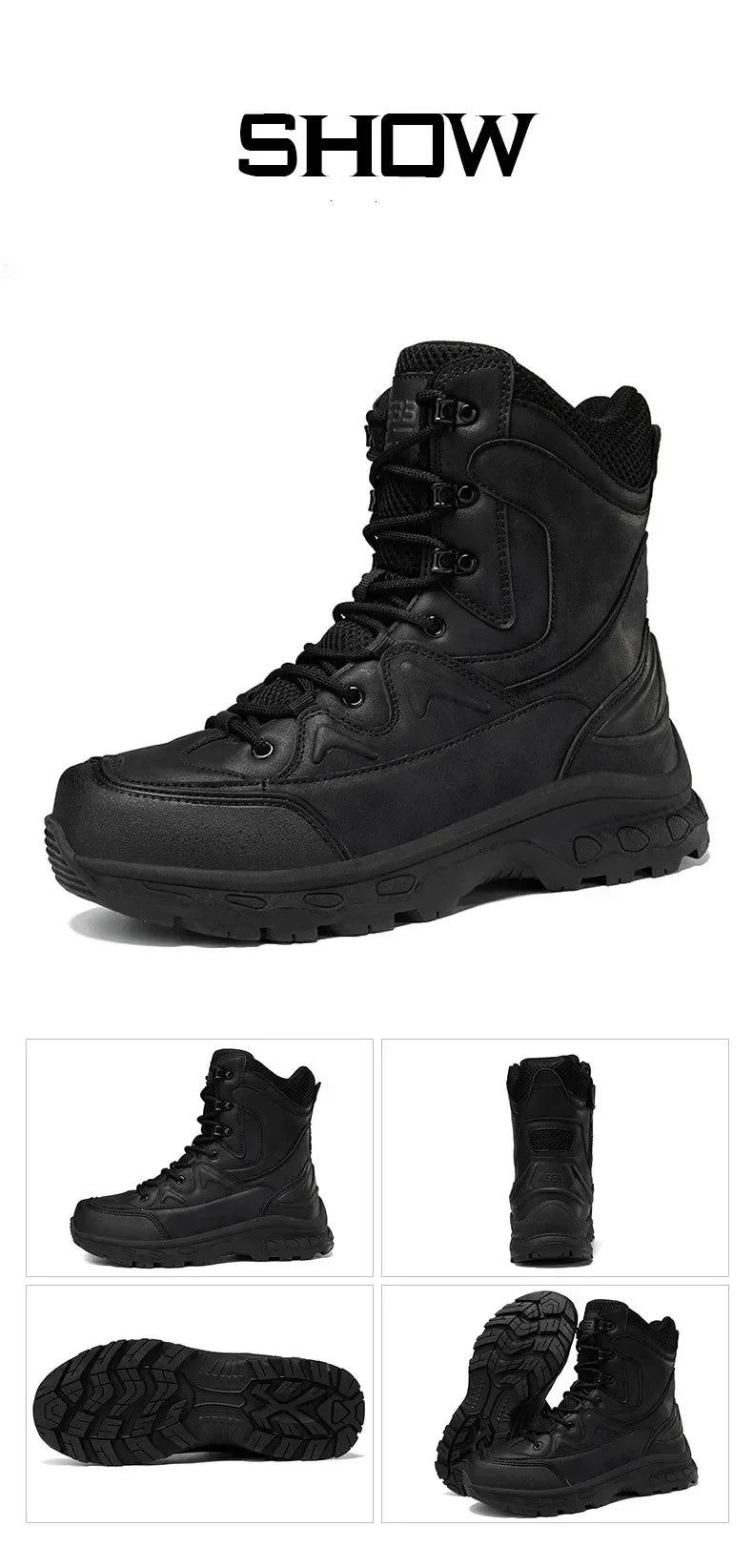 Fashion Men Boots Desert Tactical Boots Mens High Top Outdoor Hiking Shoes Waterproof Ankle Work Safty Sneakers