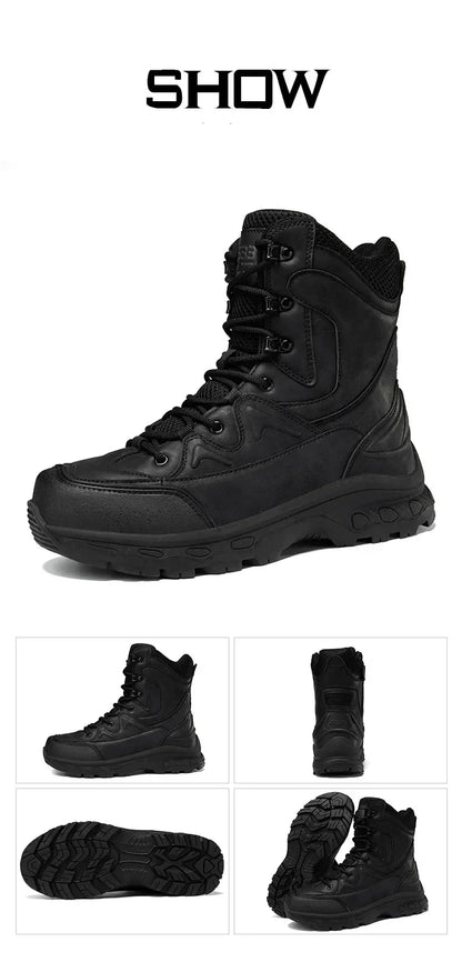 Fashion Men Boots Desert Tactical Boots Mens High Top Outdoor Hiking Shoes Waterproof Ankle Work Safty Sneakers