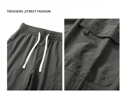 Brand Clothing Spring Summer Men's Cargo Pants Loose Straight Parachute Pants Sport Casual Long Trousers Male