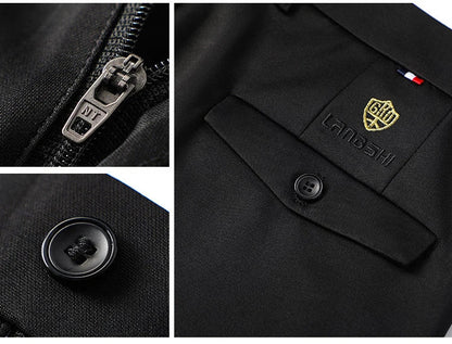 Mens Business Casual Pants Stretch Dress Pants Wrinkle Free Suit Pants Embriodery 4-Way Stretch Formal Dress Pants