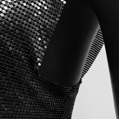 Sexy Metal Sequin Tank Top For Women y2k Summer Beach Backless Crop Top Rave Festival Club Outfits Camisole