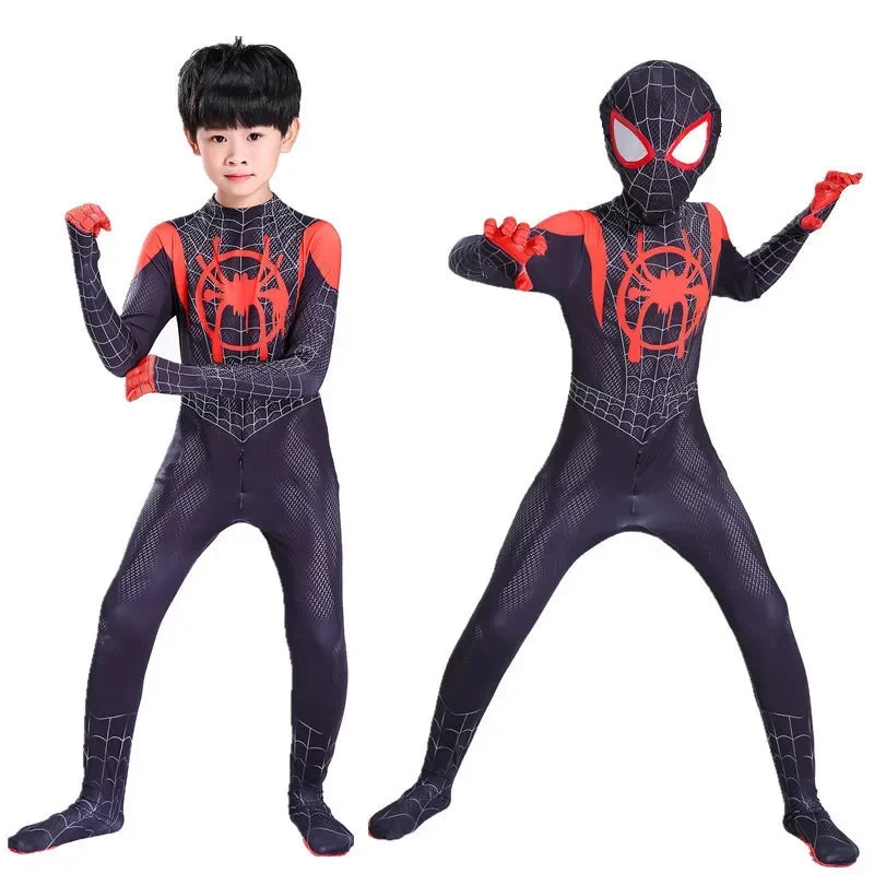 Anime Superhero  Costume Miles Morales Cosplay Zentai Bodysuit  Halloween Costumes Kids Superhero Costumes Movie Characters