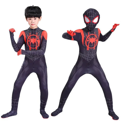 Anime Superhero  Costume Miles Morales Cosplay Zentai Bodysuit  Halloween Costumes Kids Superhero Costumes Movie Characters