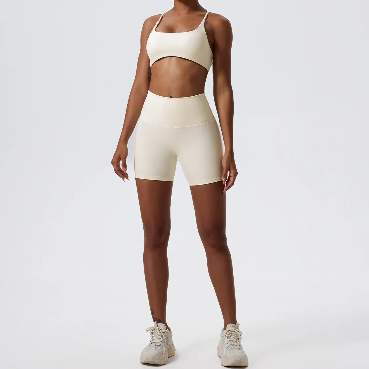Two Pieces Yoga Set Women Gym Shorts Sports Suit Female Soften Skin-Friendly Activewear Beauty Back Women Sportswear