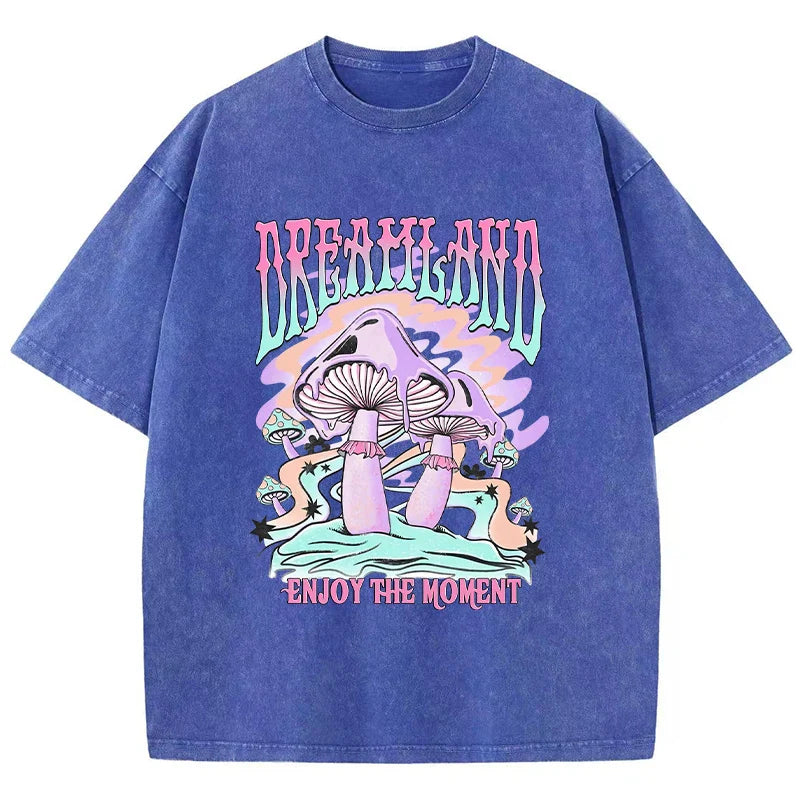 Dreamland Enjoy The Moment Graphic Men T Shirt Fashion Casual Tshirt Street Comfortable Tees Clothing Cool Big Size T-Shirts