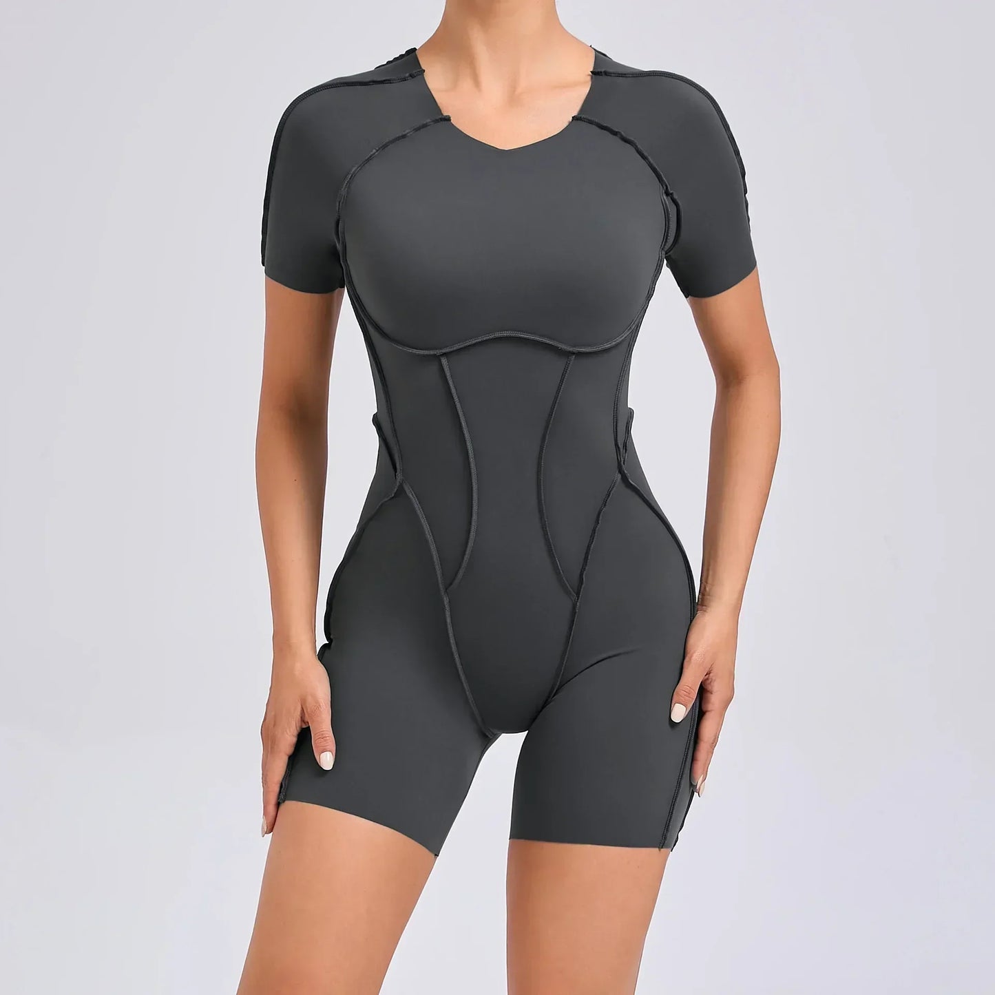 Women's High Elasticity Sports Bodysuit Kit Yoga Fitness Jumpsuit Open Back Hip-Lift Outdoors Gym Workout Sexy Fitness Outfit