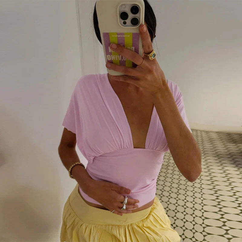 Halter Neck Backless Sexy Vest Women's Summer Slim Strappy Fashion Elasticity V-Neck Vest Solid Vacation Party Female Top 2026