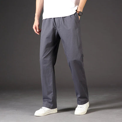 Big Size Men's Cargo Pants Casual Loose Straight Pants Cotton Long Trousers Zipper Pockets Mens Jogger Pants 5XL 6XL