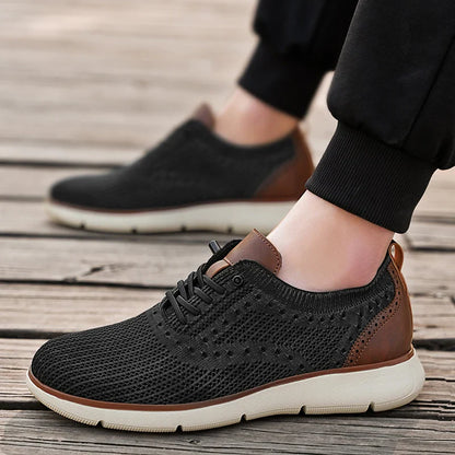Large Size Comfortable Men's Shoes Light Fashion Casual Sports Shoes Breathable Flying Mesh Top Loafers
