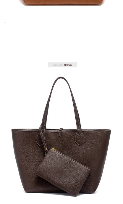 Women's Tote Bag 2025 Autumn New Coffee Color Handbag Double sided Mother Child Casual Shopping Bag