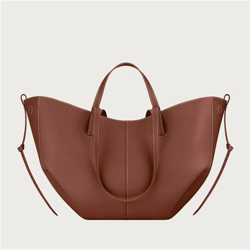 Nouveau sac fourre-tout en cuir de grande taille pour femmesNiche féminine sac à main ailes de grande capacité sac à bandoulière